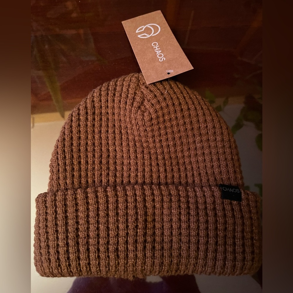 Chaos Women’s Cuff knitted Camel Tuque One Size - Unisex